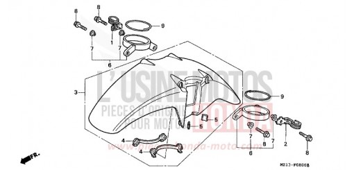 PARAFANGO ANTERIORE CB1000FR di 1994